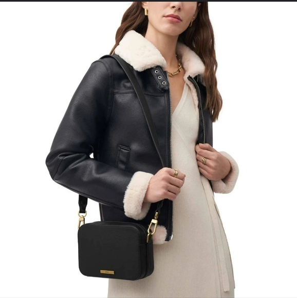 NWT Fossil Bryce Small Crossbody Black Leather Bag - Picture 3 of 17